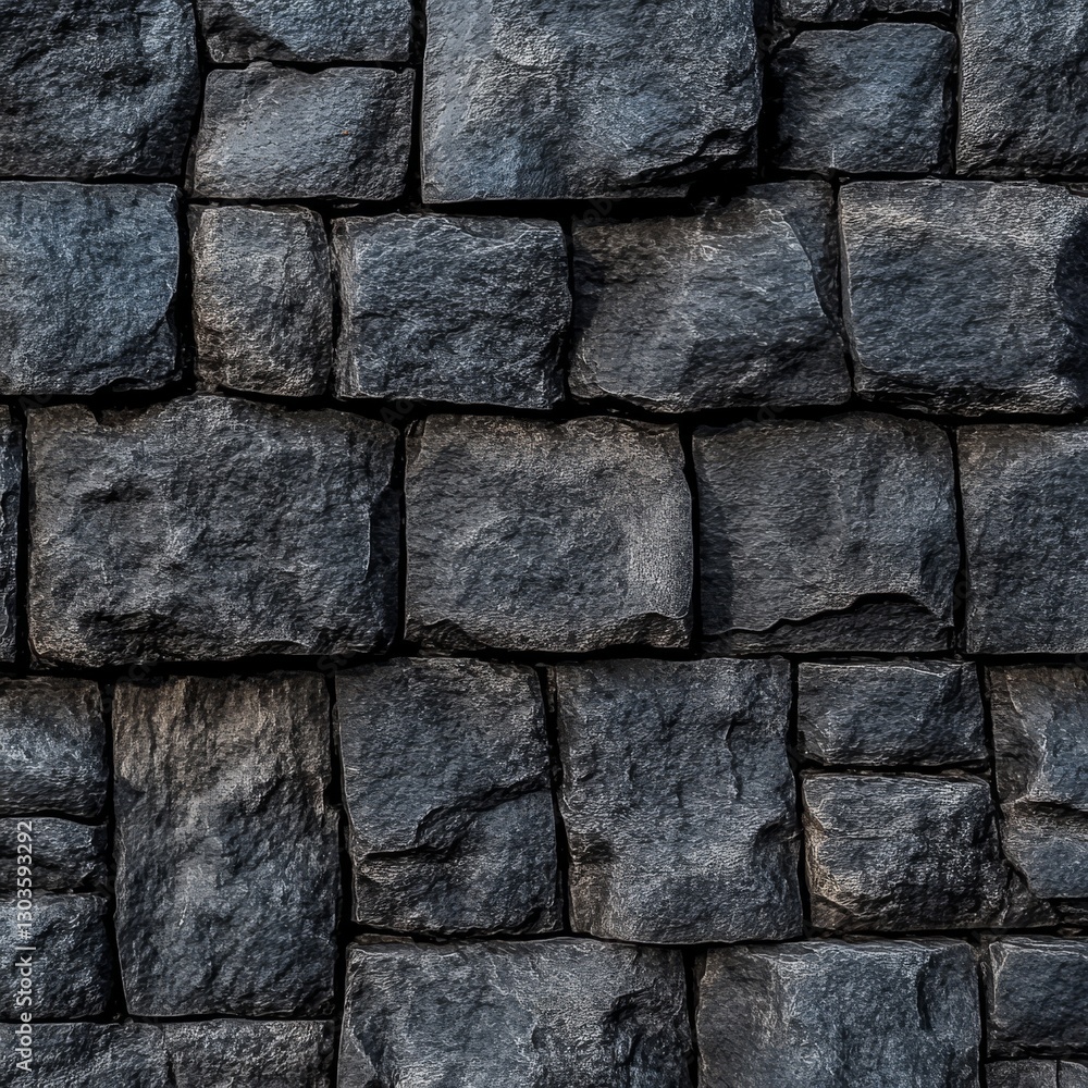 Seamless texture of black and grey rectangular stones, typical from Bali, regular pattern Seamless texture of black and grey rectangular stones, typical from Bali, regular pattern