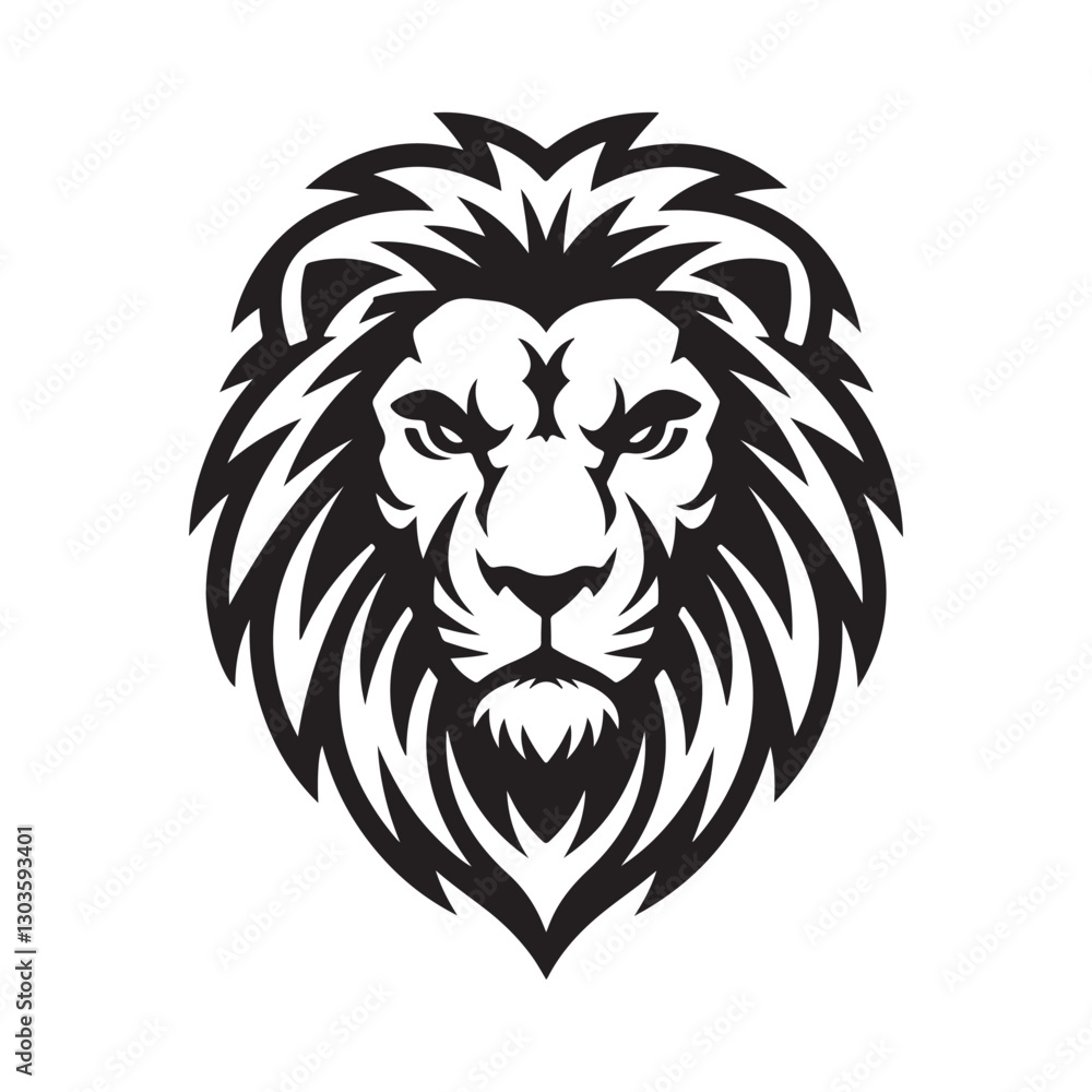 Fototapeta premium Lion Head silhouette vector illustration