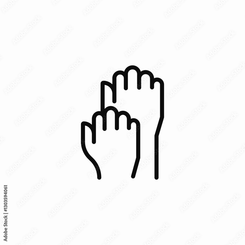 Obraz premium raising hands icon sign vector