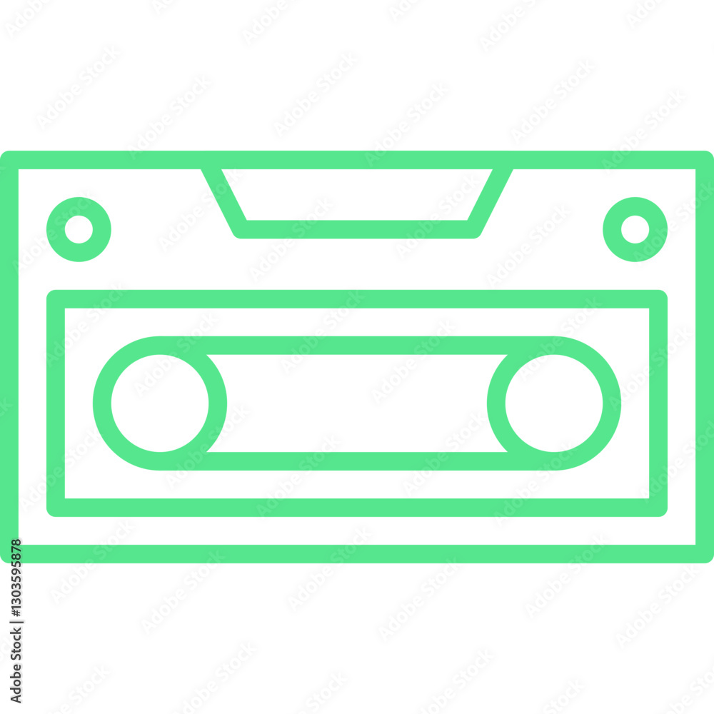 Obraz premium Casette single vector icon illustration
