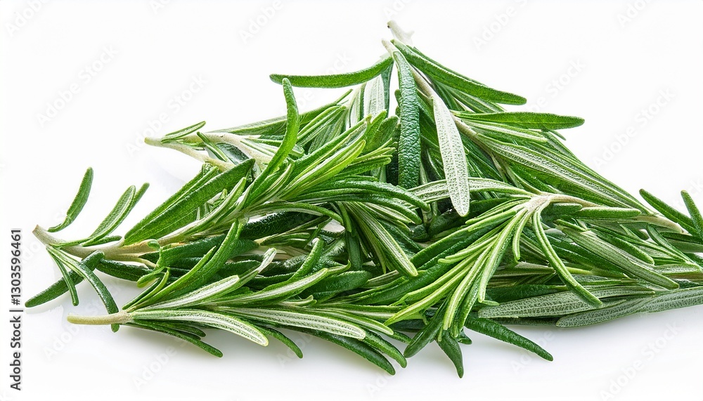 Fototapeta premium rosemary herb spice leaves isolated on white background cutout