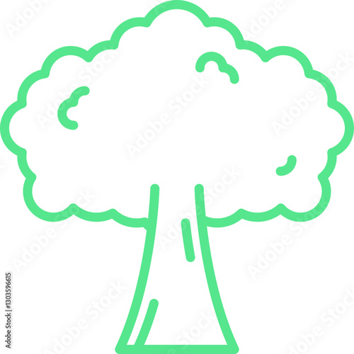 Tree single vector icon illustration