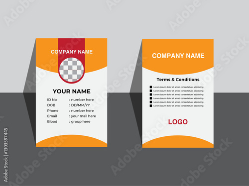 This ID card is a standard size and ready to print. You can print as many as you like, anywhere you choose, and since you own the file you can reprint anytime you run out!