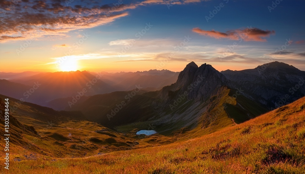 Fototapeta premium mountain landscape at sunset