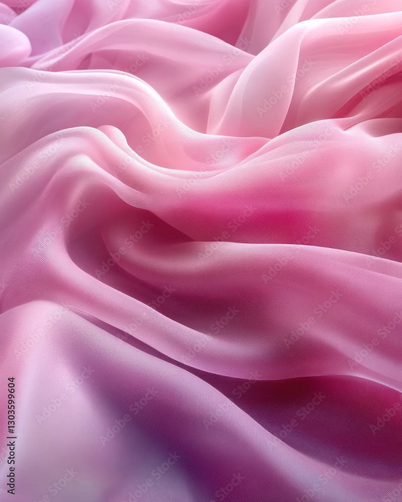 Obraz premium Delicate pink ombre fabric drapes