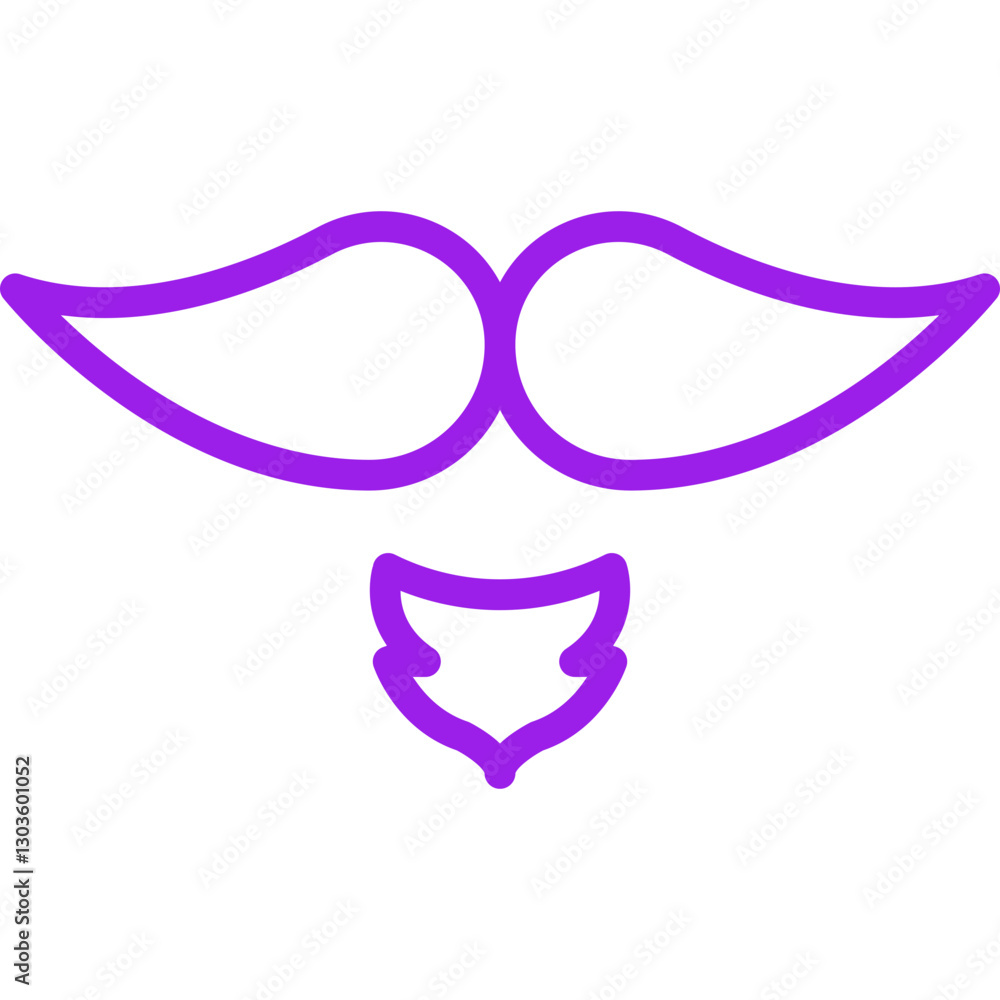 Beard and Moustache I single vector icon illustration Beard and Moustache I single vector icon illustration