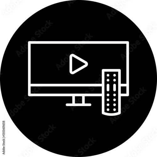 TV Set single vector icon illustration