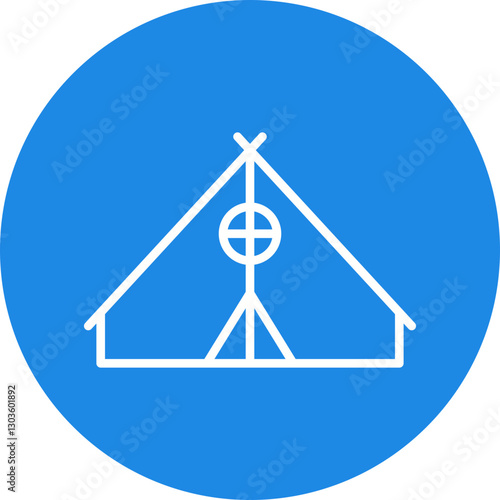 Camp single vector icon illustration