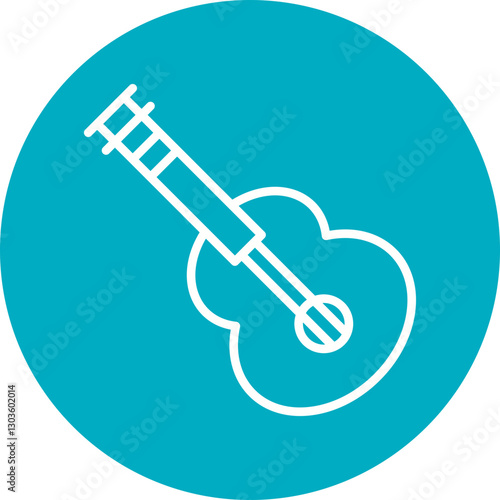 Guitar single vector icon illustration