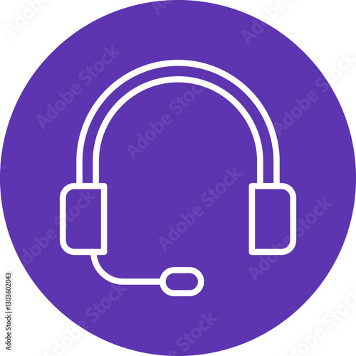 Headphones single vector icon illustration