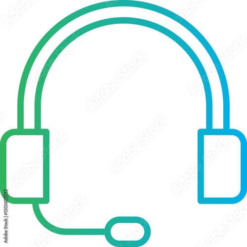Headphones single vector icon illustration