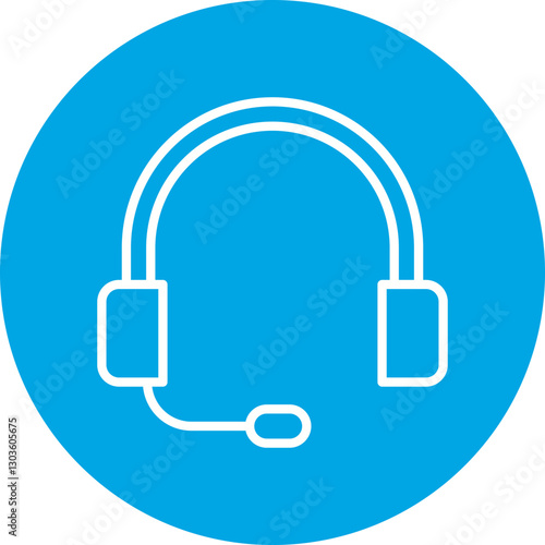 Headphones single vector icon illustration