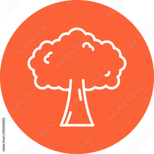 Tree single vector icon illustration