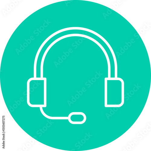 Headphones single vector icon illustration
