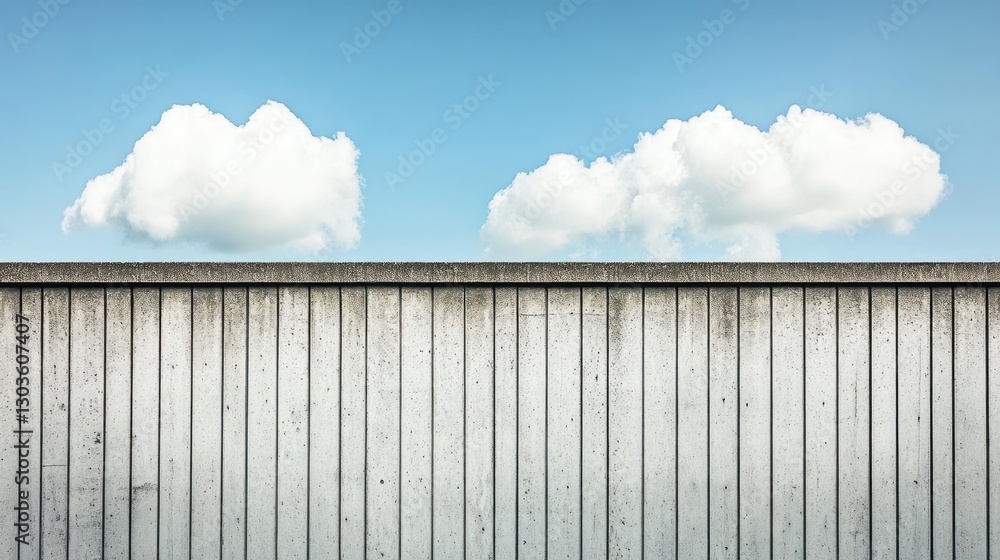 Concrete Wall, Clouds, and Sky: A Minimalist View Concrete Wall, Clouds, and Sky: A Minimalist View