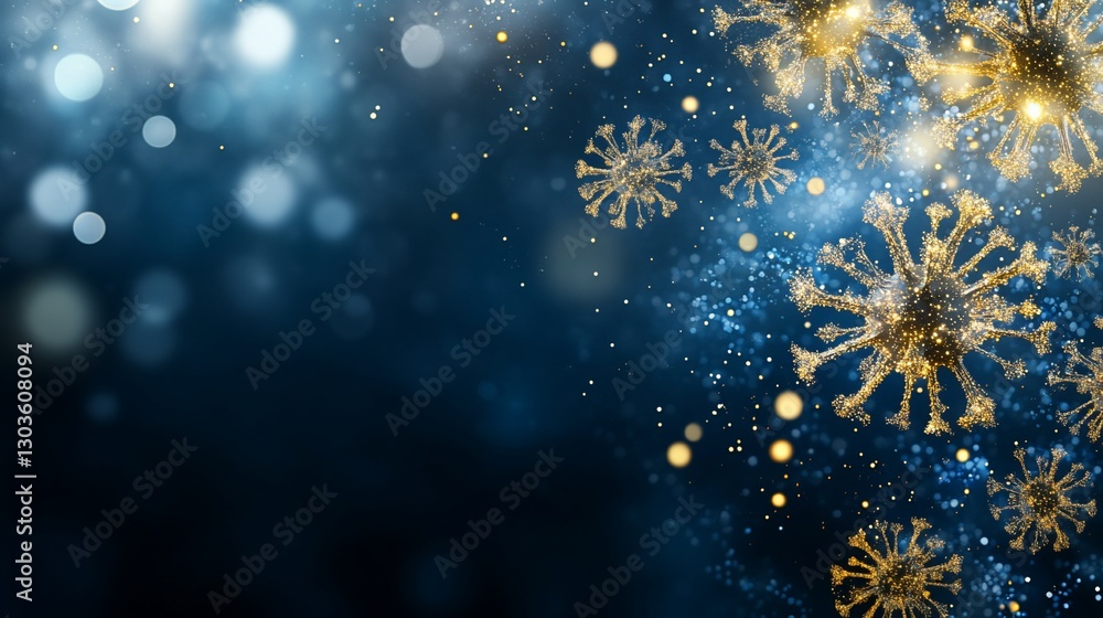 A festive background featuring sparkling snowflakes and bokeh lights. A festive background featuring sparkling snowflakes and bokeh lights.