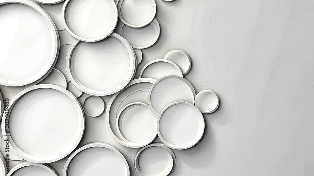 Abstract composition of white circular shapes on a light background for design use Abstract composition of white circular shapes on a light background for design use