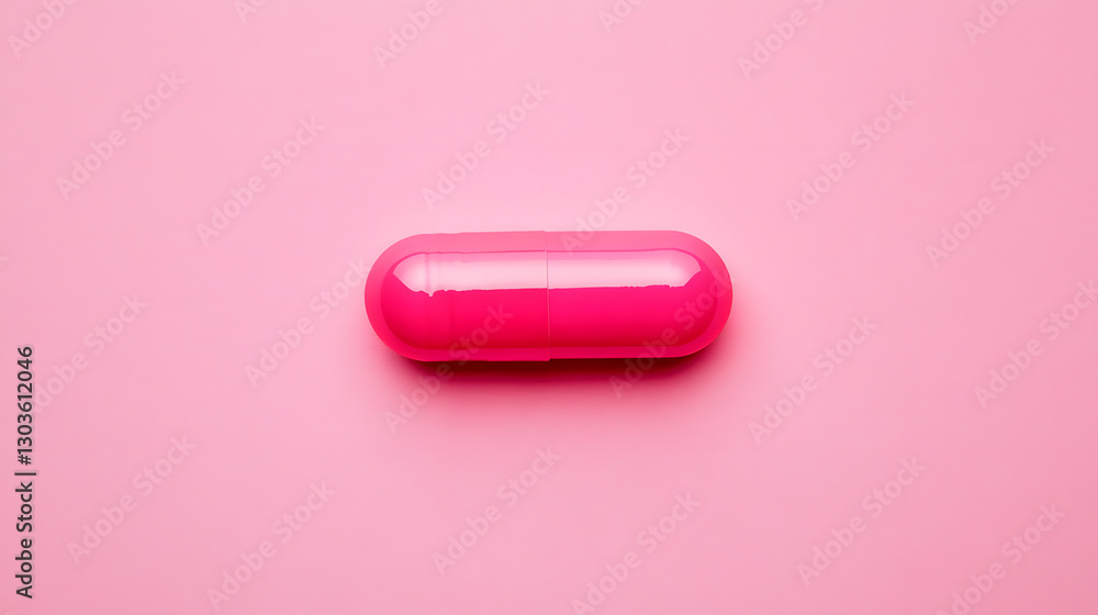 Bright pink medication capsule isolated on a solid pink background. Perfect for pharmaceutical, health, and wellness themes with a modern and clean aesthetic. Bright pink medication capsule isolated on a solid pink background. Perfect for pharmaceutical, health, and wellness themes with a modern and clean aesthetic.