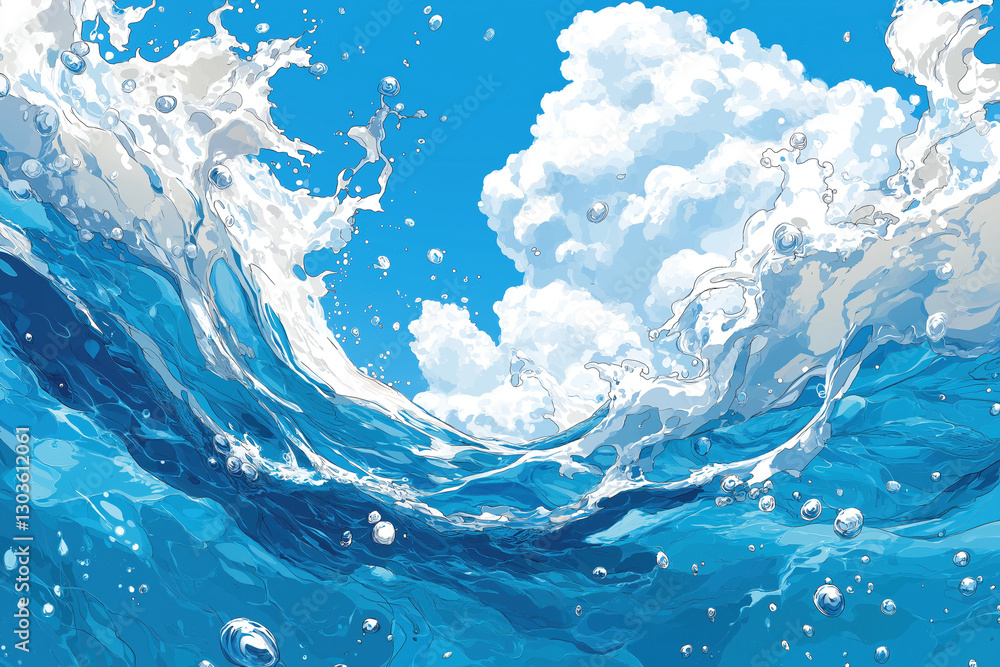 Water Splashes and Clouds Water Splashes and Clouds