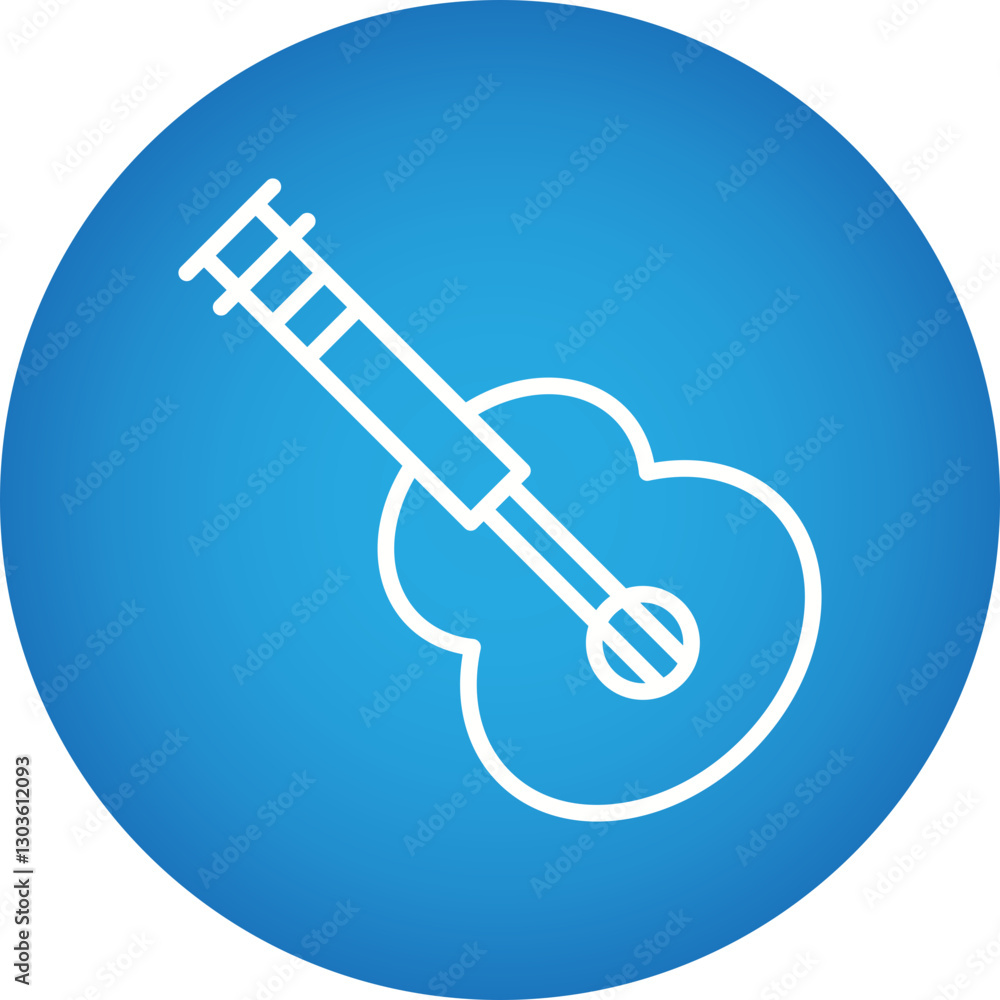 Guitar single vector icon illustration