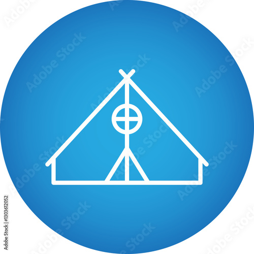 Camp single vector icon illustration