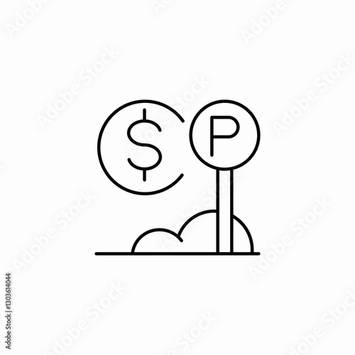 parking finances icon sign vector