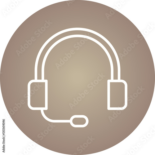 Headphones single vector icon illustration