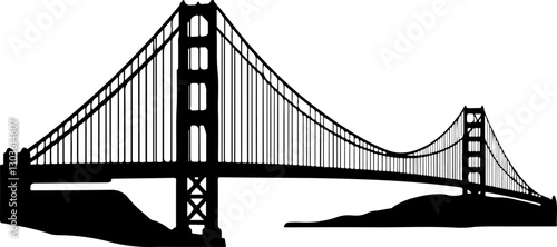 Silhouette of Golden Gate Bridge