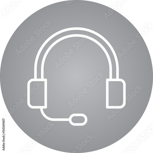 Headphones single vector icon illustration