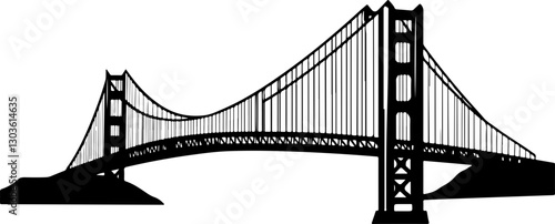 Silhouette of Golden Gate Bridge