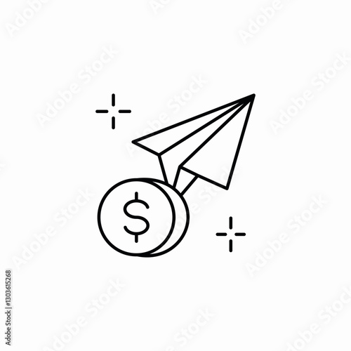 transaction send icon sign vector