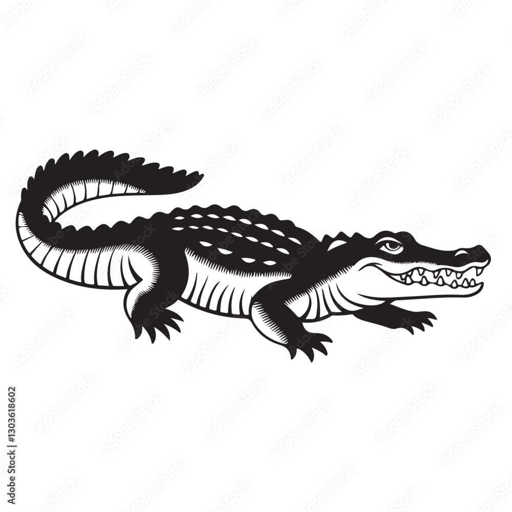 Obraz premium crocodile silhouette icon vector illustration