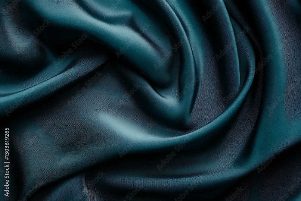 Obraz premium Teal silk fabric texture, draped folds