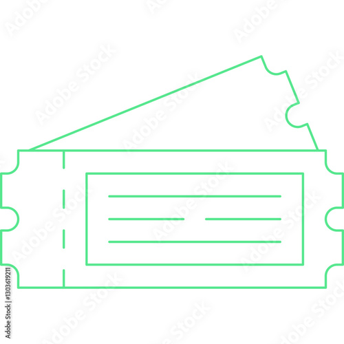 Ticket single vector icon illustration