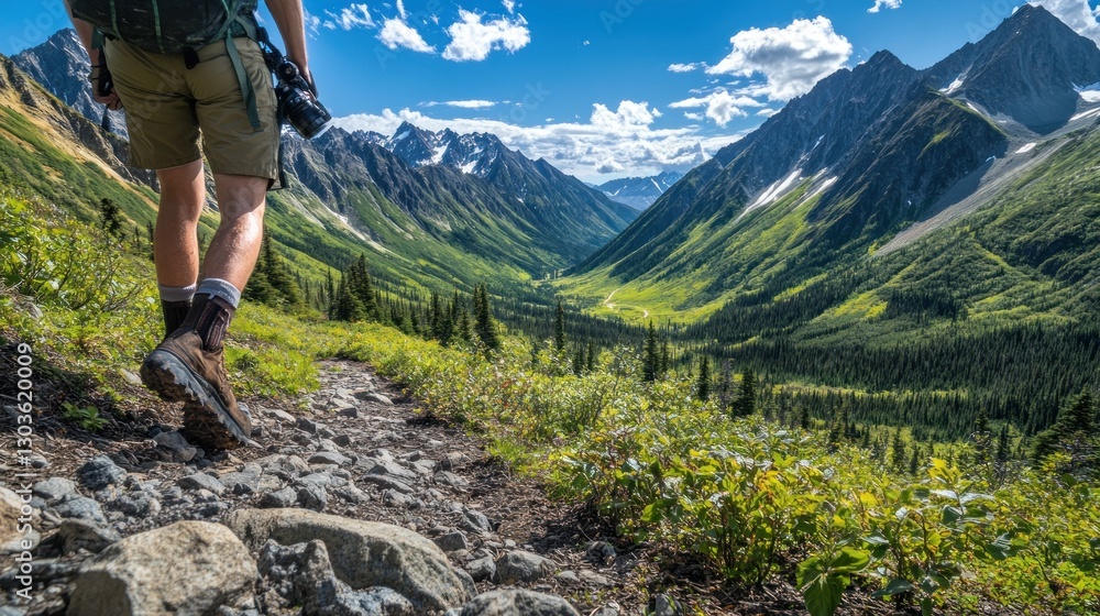 Hiking Adventure in Majestic Mountain Valley Hiking Adventure in Majestic Mountain Valley