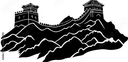 Silhouette of the Great Wall of China