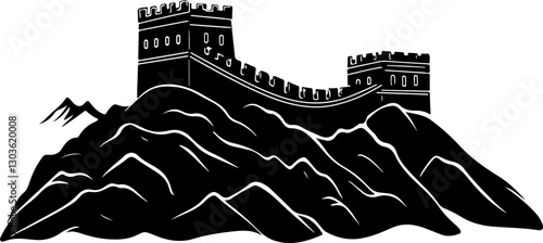 Silhouette of the Great Wall of China