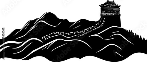 Silhouette of the Great Wall of China