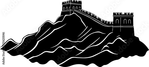 Silhouette of the Great Wall of China