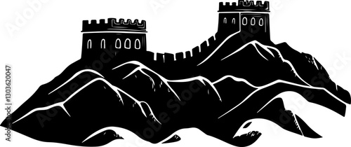 Silhouette of the Great Wall of China