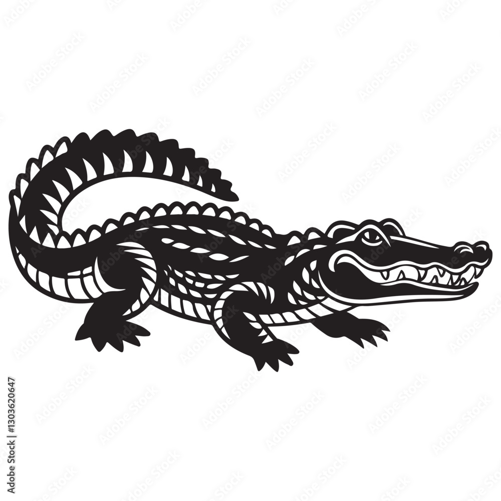 Naklejka premium crocodile silhouette icon vector illustration