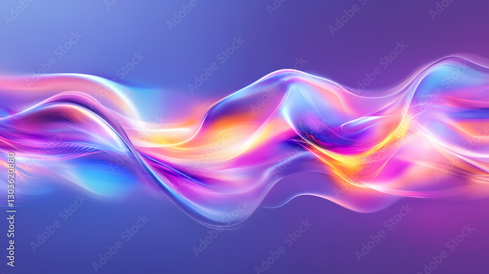 A vibrant abstract image showcasing colorful waves of light in purple, blue, and pink, creating a dynamic, fluid visual effect. Reflection - Mirror. Illustration A vibrant abstract image showcasing colorful waves of light in purple, blue, and pink, creating a dynamic, fluid visual effect. Reflection - Mirror. Illustration
