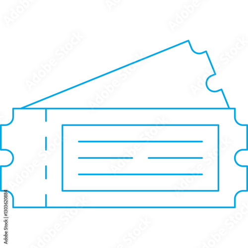 Ticket single vector icon illustration