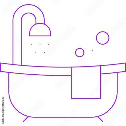 Bath Tub single vector icon illustration
