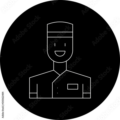 Bellboy single vector icon illustration