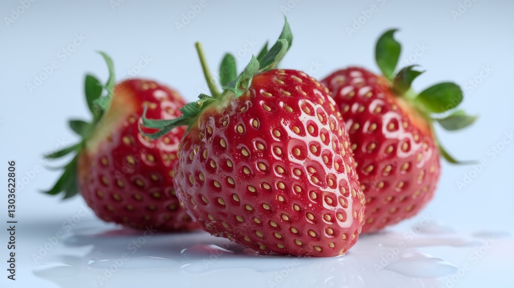 fresh red strawberries, with water droplets ,on their surface fresh red strawberries, with water droplets ,on their surface