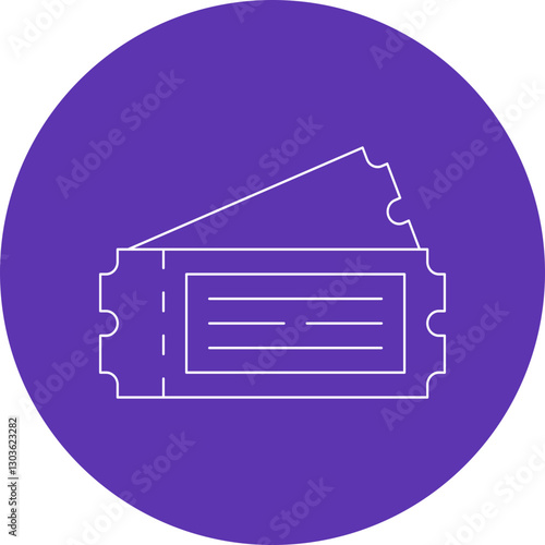 Ticket single vector icon illustration