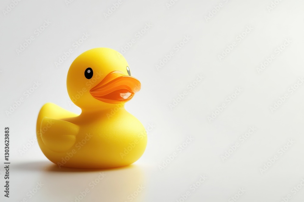 Cheerful yellow rubber duck perched on a clean white background for playful enjoyment isolated on transparent background Cheerful yellow rubber duck perched on a clean white background for playful enjoyment isolated on transparent background