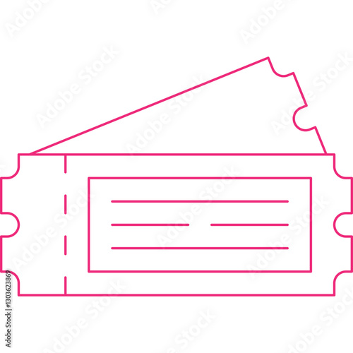 Ticket single vector icon illustration