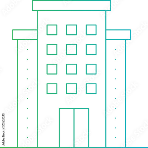 Hotel single vector icon illustration